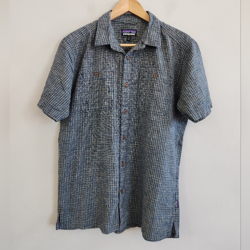 Patagonia Woven Organic Cotton Hemp Button Front Pocket Shirt Men's Medium